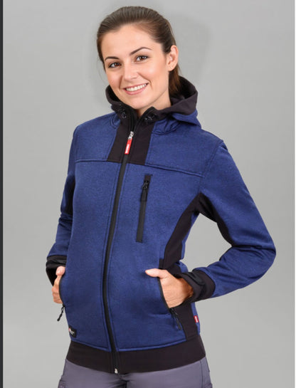 Two-tone soft shell hooded jacket