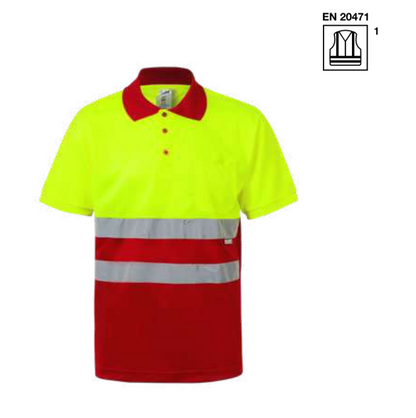 Two-tone short sleeve polo shirt