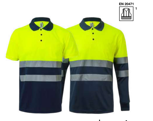 Two-tone short sleeve polo shirt / Long sleeve