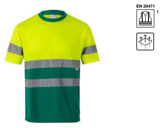 Two-tone short sleeve technical t-shirt