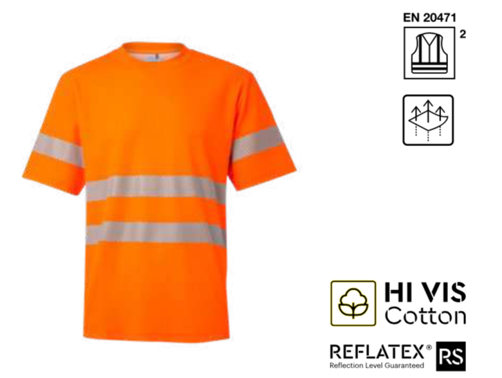 Short sleeve cotton t-shirt with segmented tape