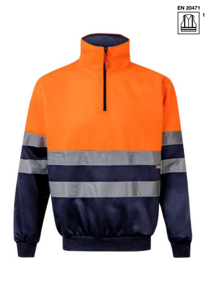 Two-tone half-zip sweatshirt