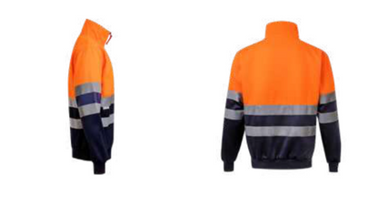 Two-tone half-zip sweatshirt