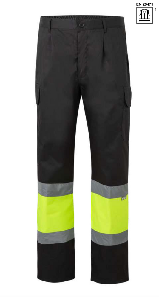 Two-tone multi-pocket trousers