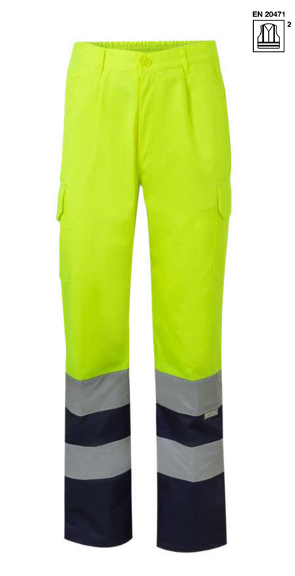 Two-tone multi-pocket trousers