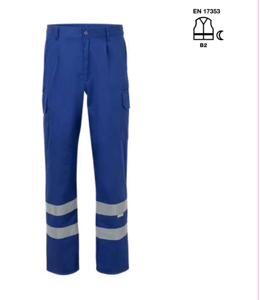 Multi-pocket trousers with reflective tape