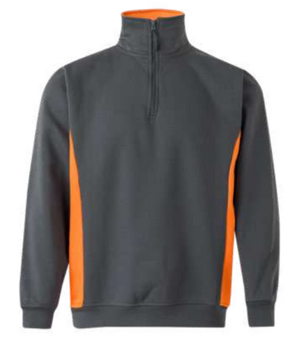 Two-tone half-zip sweatshirt