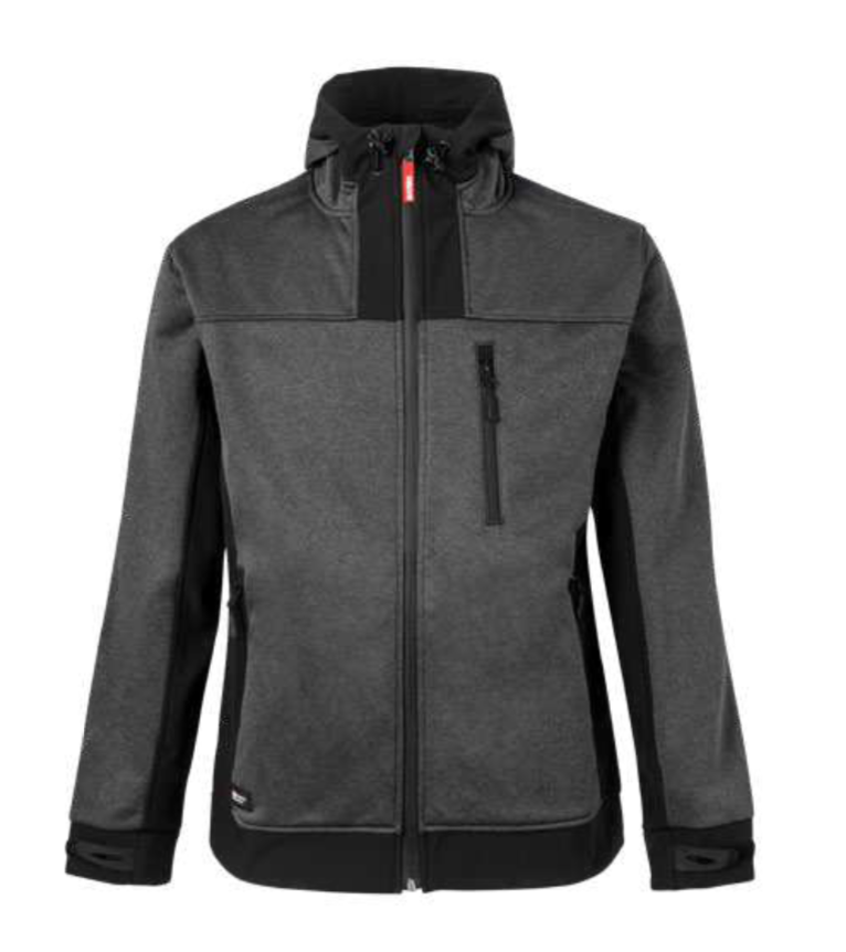 Two-tone soft shell hooded jacket