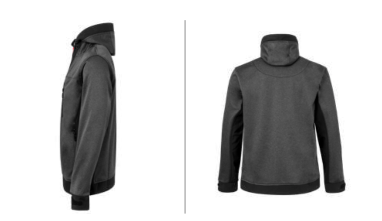 Two-tone soft shell hooded jacket