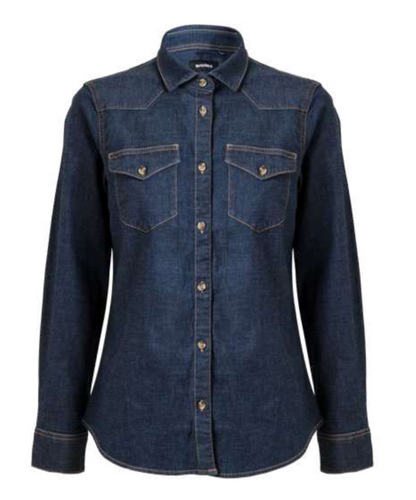 Women's long sleeve stretch denim shirt